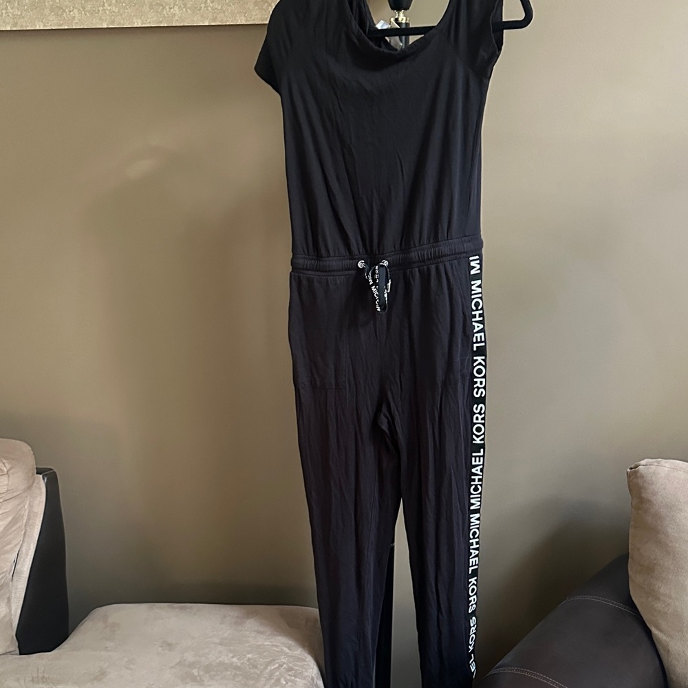Michael Kors Black Jumpsuit with Logo Trim